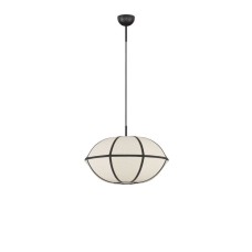 9061106 Висечка светилка Brera 1xE27 бел лен и црн метал Nova Luce